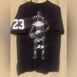 Jordan 23 Flight Black Double Sided 23 Graphic Basketball Tee Shirt BlackMens L